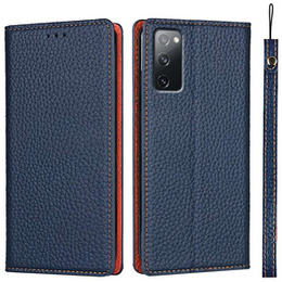 Kožené puzdro pre Samsung Galaxy S20 FE, ERBORD Grain Leather, tmavomodré