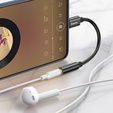 Audio adaptér USB-C na mini jack 3,5 mm pre smartfóny s portom USB-C bez konektora AUX