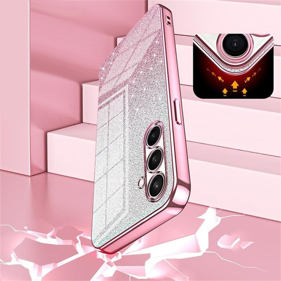 Glitter Case CamShield pre Samsung Galaxy A57 5G, ružový