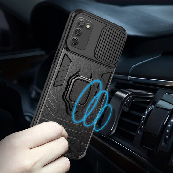 Puzdro pre Samsung Galaxy A03s, KickStand Camera Lens, modré