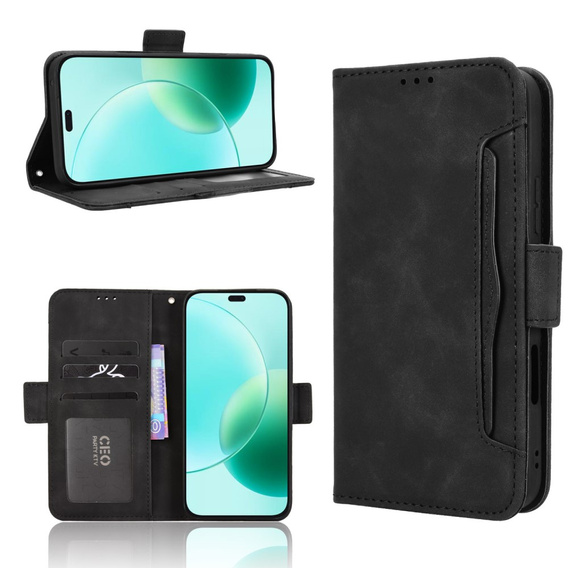 Klapkové puzdro pre Honor 400 Lite, Card Slot, čierne