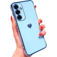 Puzdro pre Samsung Galaxy S23 FE, Electro heart, modré + Full Glue Ceramic Glass