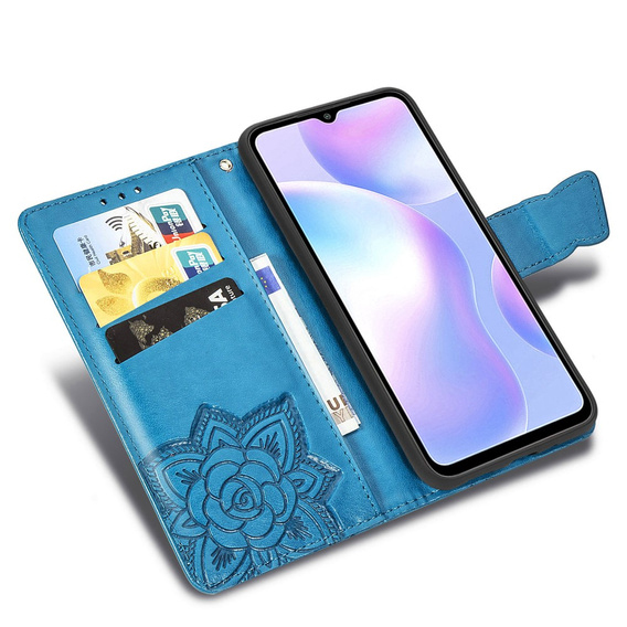 Klapkové puzdro pre Xiaomi Redmi 9A, Butterfly, modré