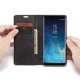 CASEME puzdro pre Samsung Galaxy S8 Plus, Leather Wallet Case, čierne