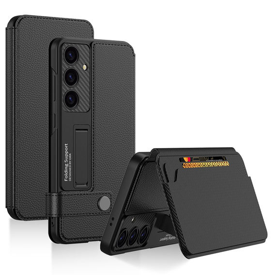 Flipové puzdro pre Samsung Galaxy S25, GKK Card Slot Wallet, čierne