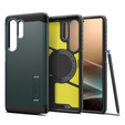 Puzdro Spigen pre Samsung Galaxy S25 Ultra, Tough Armor Mag MagSafe, zelený + tvrdené sklo 9H