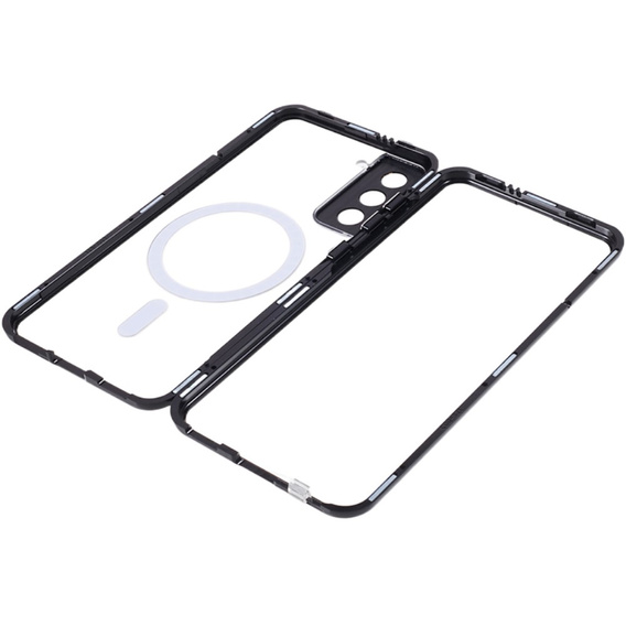 Magnetické puzdro Dual Glass MagSafe pre Samsung Galaxy S21+ Plus, čierne