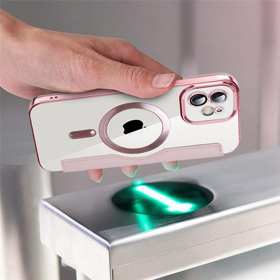 Klapkové puzdro pre iPhone 11, RFID Wallet MagSafe CamShield, ružové rose gold