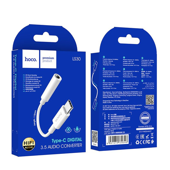 Hoco LS30 USB C na 3,5 mm jack adaptér