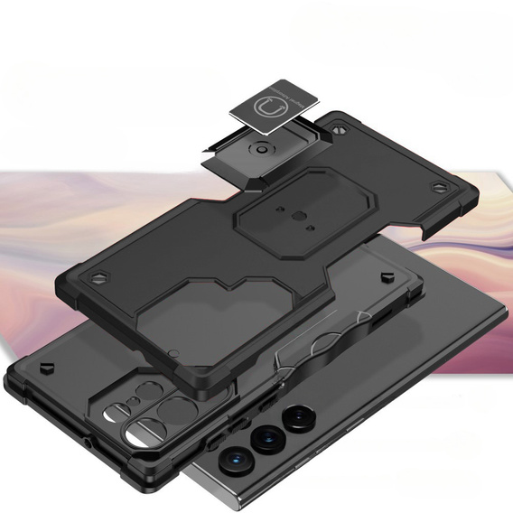 Obal na mobil pre Samsung Galaxy S23 Ultra, Dual-Layer Armor, čierne