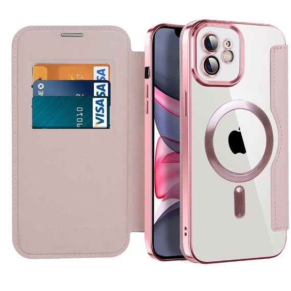Klapkové puzdro pre iPhone 11, RFID Wallet MagSafe CamShield, ružové rose gold