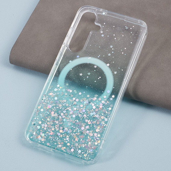 Puzdro pre Samsung Galaxy S24+ Plus, Glittery, pre MagSafe, zelené