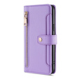 Klapkové puzdro pre Oppo Reno8 T 4G, Wallet Zipper Pocket, fialové