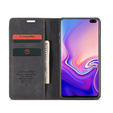 CASEME puzdro pre Samsung Galaxy S10 Plus, Leather Wallet Case, čierne