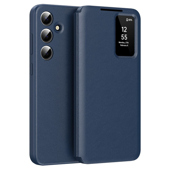 Flipové puzdro pre Samsung Galaxy S25, Smart View Wallet, modré