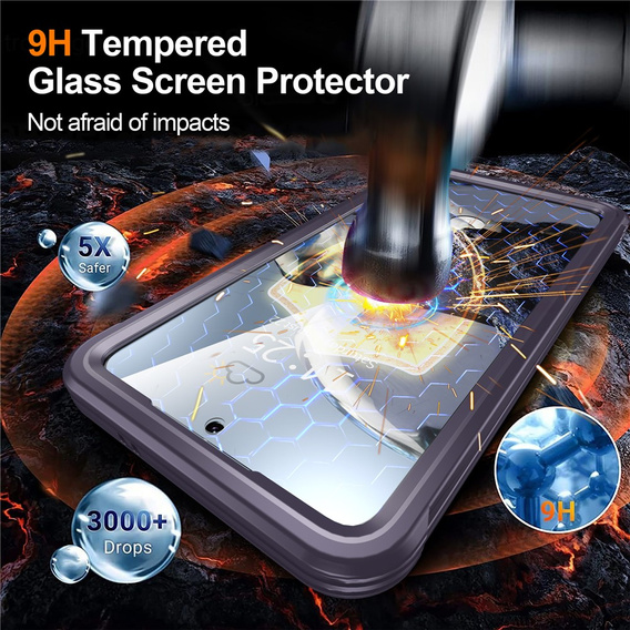 Puzdro pre Samsung Galaxy S25 FE, Shockproof, so sklom, pre MagSafe, fialové
