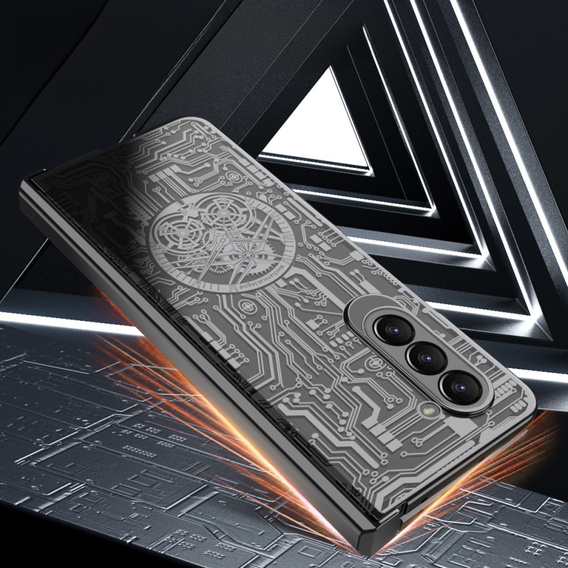 Puzdro pre Samsung Galaxy Z Fold 5 5G, Mechanical Legend, čierne