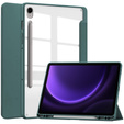 Puzdro pre Samsung Galaxy Tab S9 FE / S10 FE, Smartcase Hybrid, so slotom na stylus, tmavozelené