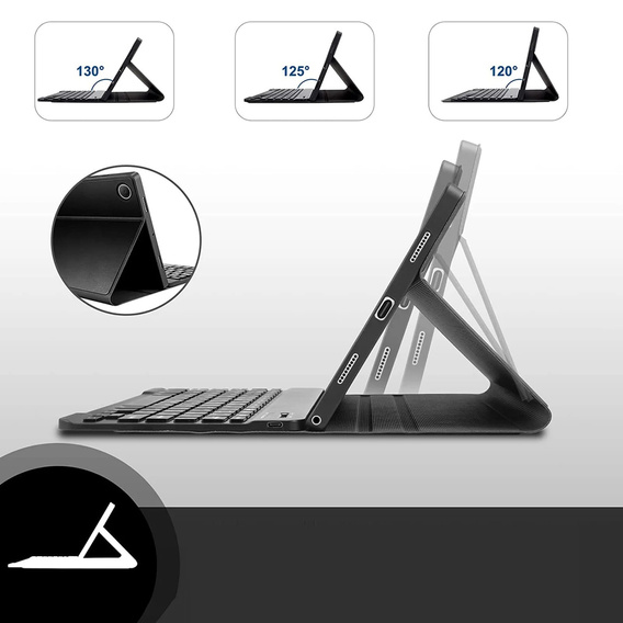 Puzdro + klávesnica Samsung Galaxy Tab A8 10.5, Leather Pen Slot, čierne
