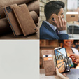 CASEME puzdro pre Samsung Galaxy M33 5G, Leather Wallet Case, hnedé