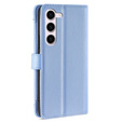 Klapkové puzdro pre Samsung Galaxy S23, Wallet Zipper Pocket, modré