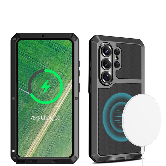 Puzdro s integrovaným sklom pre Samsung Galaxy S26 Ultra, čierne