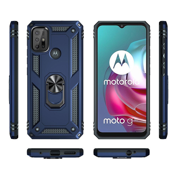 Pancierované obal na mobil pre Motorola Moto G10/G30, Nox Case Ring, modré