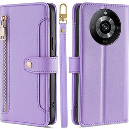 Klapkové puzdro pre Realme 11 Pro 5G / Pro+ 5G, Wallet Zipper Pocket, fialové