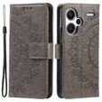 Klapkové puzdro pre Xiaomi Redmi Note 13 Pro+, Mandala, sivé