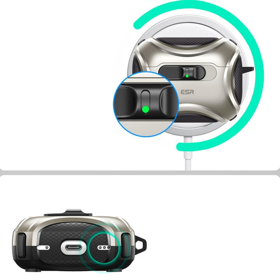 Puzdro na slúchadlá ESR Cyber FlickLock MagSafe pre Apple AirPods Pro 3