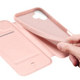 Puzdro Dux Ducis pre iPhone 17, Skin Pro, s chlopňou, s otvorom na kartu, ružové