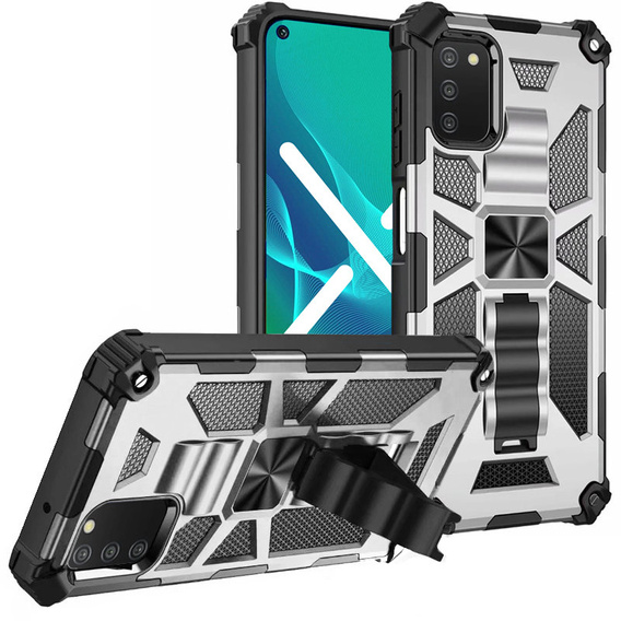 Obal na mobil pre Samsung Galaxy A03s, Armor Kickstand, biele