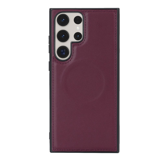 Puzdro s chlopňou pre Samsung Galaxy S23 Ultra, peňaženkové, pre MagSafe, bordové