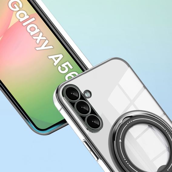 Magnetické puzdro pre Samsung Galaxy A56, pre MagSafe, čierne + sklo 9H