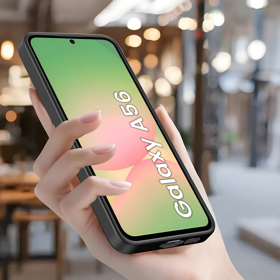 Puzdro pre Samsung Galaxy A56 5G, Silicone Heart, čierne + tvrdené sklo 9H