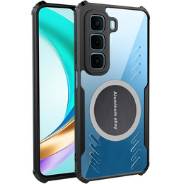 Puzdro pre Infinix Hot 50 4G, s magnetickým štítkom, transparentné / čierne