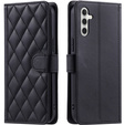 Puzdro s chlopňou pre Samsung Galaxy A16, Rhombus Crossbody Leather, čierne