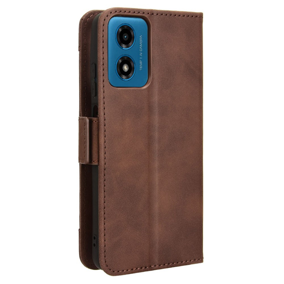 Klapkové puzdro pre Motorola Moto E14, Card Slot, hnedé