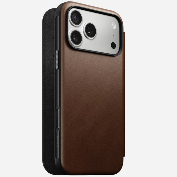 Puzdro Nomad pre iPhone 17 Pro Max, Modern Leather Folio, hnedé
