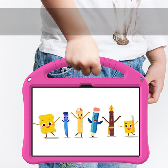 Detské puzdro pre T Tablet 2 5G, so stojanom a rukoväťou, ružové