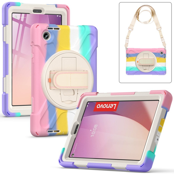 Detské puzdro pre Lenovo Tab M8 Gen 4 TB-300FU, pancierované s popruhom, viacfarebné
