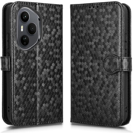 Flipové puzdro pre Honor 400 Pro 5G, Wallet Rhombus, čierne