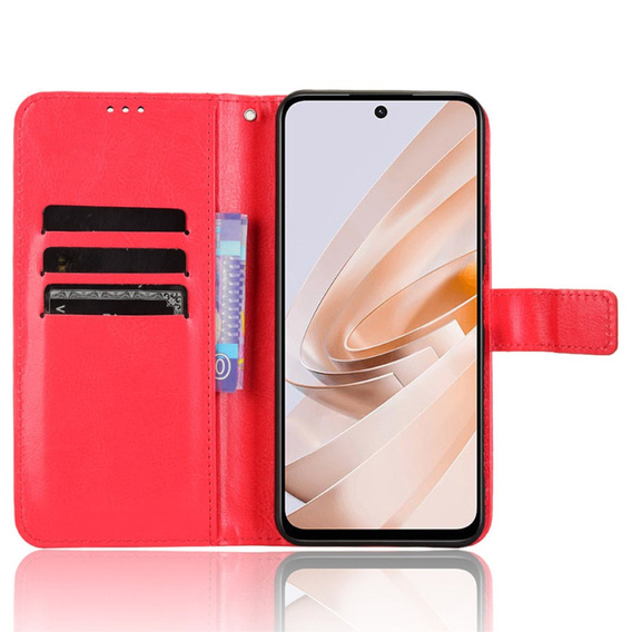 Klapkové puzdro pre Xiaomi Redmi 13, Crazy Horse Wallet, červené