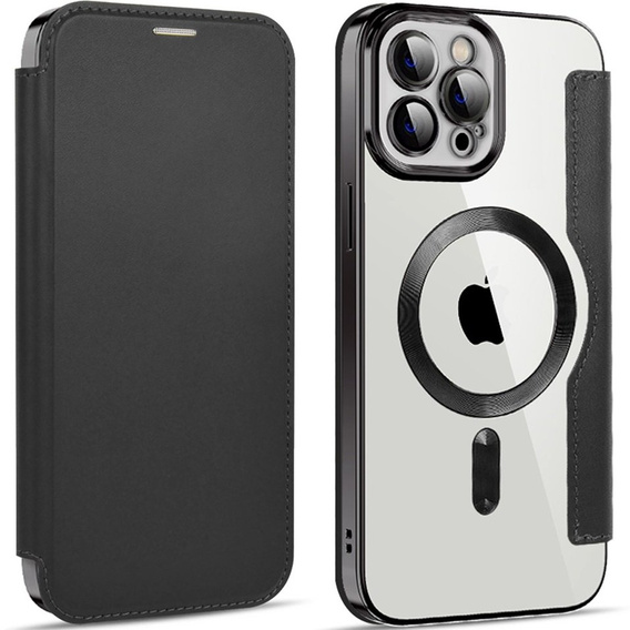 Klapkové puzdro pre iPhone 11 Pro Max, RFID Wallet MagSafe CamShield, čierne