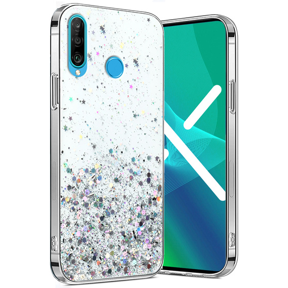 Obal na mobil pre Huawei P30 Lite, Glittery, priehľadné