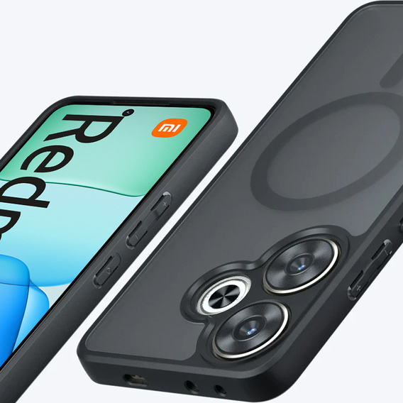 Puzdro pre Xiaomi Redmi 13 4G, pre MagSafe, ERBORD Matt Case, čierny + sklo na displej