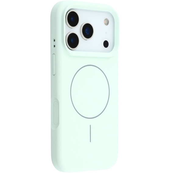 Silikónové puzdro pre iPhone 17 Pro, pre MagSafe, proti nárazom, zelené