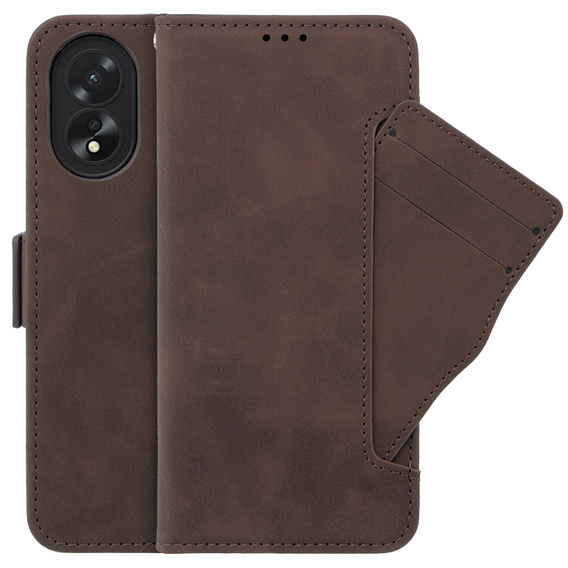 Klapkové puzdro pre Oppo A58 4G, Card Slot, hnedé