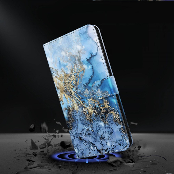 Klapkové puzdro pre Xiaomi Redmi Note 13 Pro+, Wallet, Marble modré