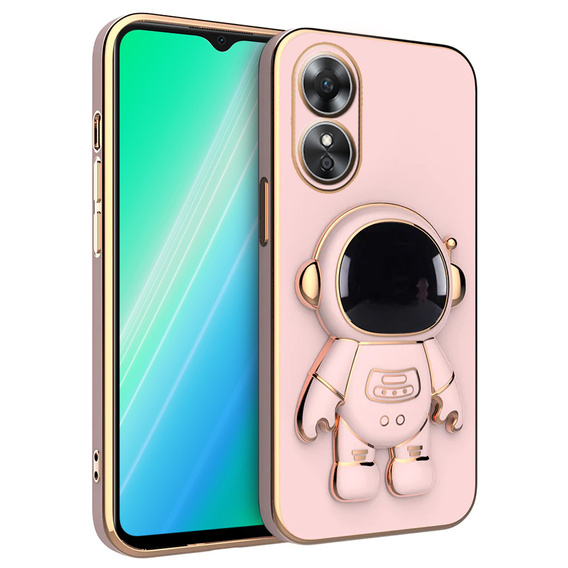 Obal na mobil pre Oppo A17, Astronaut, ružové
